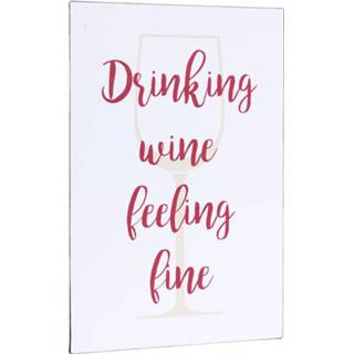 👉 Poster wit roze metalen metaal MARAVILLA Wit/Pink 4055709151528