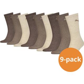 Sportsokken bruin Puma Light Brown Melange 9-pack