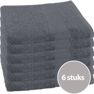 👉 Handdoek grijs Clarysse Mila 70x140 cm 400 gram Mid Grey - 6 stuks 5901453743436