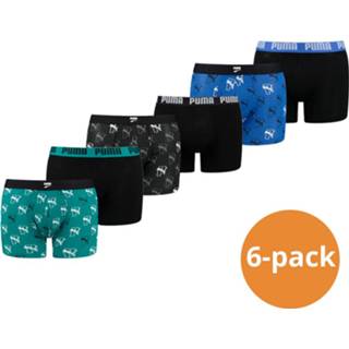 👉 Boxershort zwart teal blauw Puma Boxershorts Cat AOP 6-pack Black / Benjamin Blue-L 5901453742835