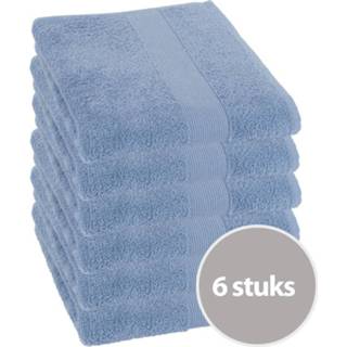 👉 Handdoek blauw Clarysse Mila 50x100 cm 400 gram Blue - 6 stuks 5901453743337