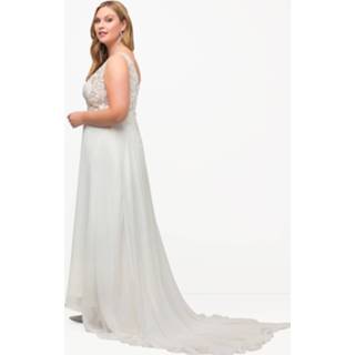👉 Grote maten bruidsjurk beige polyester synthetische 44 vrouwen bruidsjurk, Dames, beige, Maat: 44, Polyester/Synthetische vezels, Ulla Popken 4099956128063