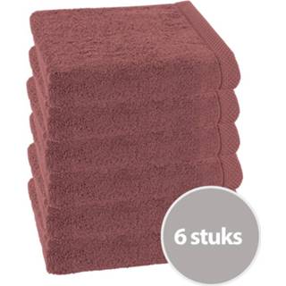 👉 Handdoek Clarysse Florence 50x100 cm 600 gram Burgundy - 6 stuks 5901453743696