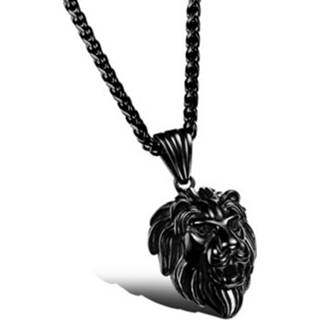 👉 Ketting hanger edelstaal mannen zwart Heren Mendes Leeuw Kettinghanger