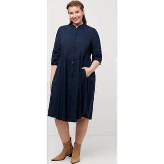 👉 Blousejurk blauw katoen synthetische vrouwen Grote Maten blousejurk, Dames, blauw, Maat: 46/48, Katoen/Synthetische vezels, Ulla Popken 4066686959304
