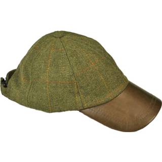 Striker leather Peak wax Baseball Cap Tweed katoen nederlands Baseball cap leather wax katoen nederlands Striker Peak Tweed