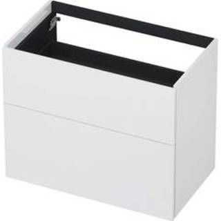 👉 Wastafelonderkast wit glans INK 160x70x45cm 4 lades push to open gelakt Hoogglans 2x1259004