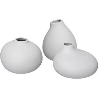 👉 Vaas grijs Blomus NONA - Set van 3 Vazen Lichtgrijs
