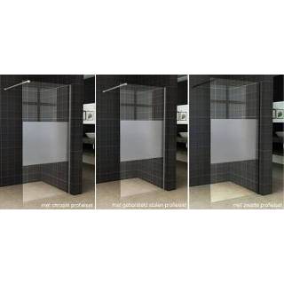 👉 Glas transparant Wiesbaden Slim losse glaswand 120x200cm Helder matte band 8mm met anti-kalk coating zonder profiel en stabilisatiestang 20.3478 8719743067684