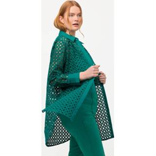 👉 Blouse lange mouw groen katoen vrouwen Grote Maten longblouse, Dames, groen, Maat: 54/56, Katoen, Ulla Popken 4099956118132