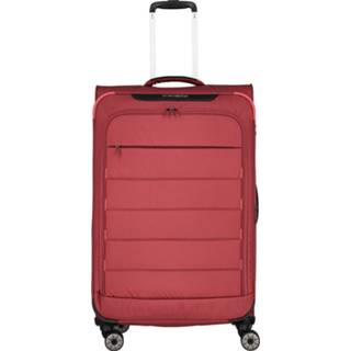 👉 Trolley rood gerecycled polyester Travelite Skaii 4 Wiel L Expandable Red/Lightred 4027002078154