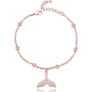 👉 Zirkonia rose metaallegering vrouwen Damesarmband Verstelbaar met Walvis Vin en