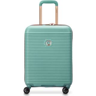 👉 Trolley donkergroen polycarbonaat Delsey Freestyle 4 Wheel Handbagage Slim 55/40 cm Almond Green 3219110510751