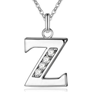 👉 Damesketting zilverkleurige metaallegering zilver vrouwen Letter Z Dames Ketting met Zirkonia