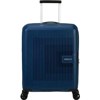 👉 Spinner blauw polypropyleen American Tourister Aerostep 55 Expandable Navy Blue 5400520207456