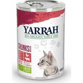 👉 Kattenvoer Yarrah chunks met kip en rund bio 405g 8714265071225