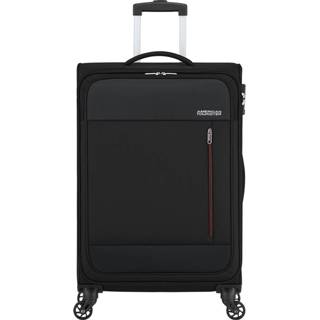 👉 Spinner zwart polyester American Tourister Heat Wave 68 Jet Black 5400520116826