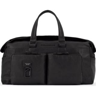 👉 Reistas zwart leer Piquadro Harper Weekender Duffle Bag Black 8024671591683
