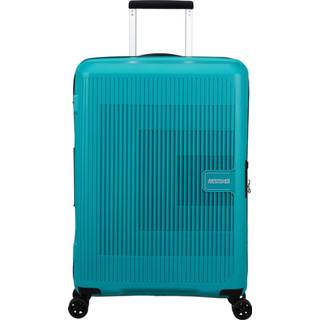 👉 Spinner turkoois polypropyleen blauw American Tourister Aerostep 67 Expandable Turquoise Tonic 5400520207739