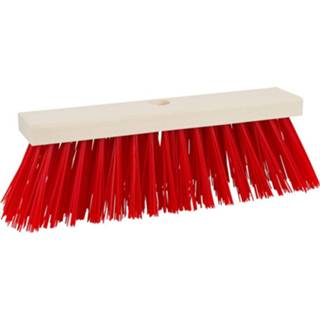 Straatbezem rood PVC vrij 30cm recht 8715268002087