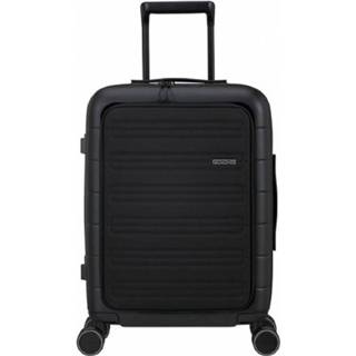 👉 Spinner polypropyleen zwart American Tourister Novastream 55 Exp Smart Front Laptop Dark Slate 5400520127112