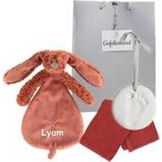 👉 Knuffeldoek magenta Knuffeldoekje rabbit richie rusty met naam 6013741028039