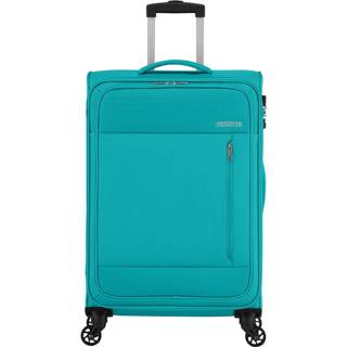 👉 Spinner blauw polyester American Tourister Heat Wave 68 Aqua Blue 5400520167460