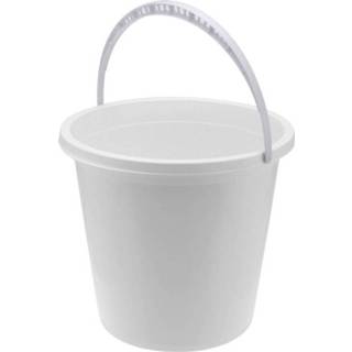Handvat wit grijs plastic Emmer Met 10L 8718158637543