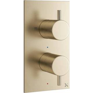 👉 Douchekraan geborsteld messing goud Crosswater MPRO inbouw thermostatisch verticaal met greeps in (goud) sw385371/sw385437