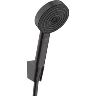👉 Handdouche zwart mat set HansGrohe Pulsify S Porter 105 1 Jet Met Doucheslang 125 cm 4059625358382