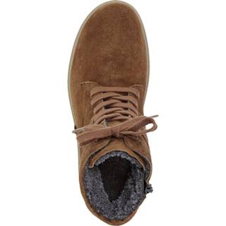 👉 Hoge veterschoenen geruwd leer effen vrouwen cognac veterschoen met luchtgepolsterde zool Semler 4066699037563