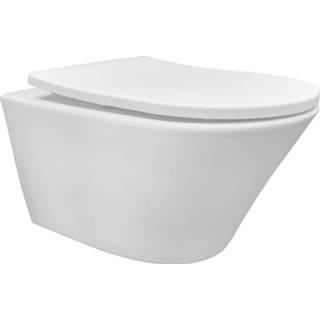 👉 Wandcloset wit glans Boss & Wessing Vera Rimless Tornado Flush met Slim Toiletzitting Softclose 8719304281887