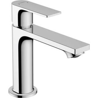 👉 Wastafelmengkraan chroom HansGrohe Rebris E Eengreeps 110 Met Trekwaste 4059625401941