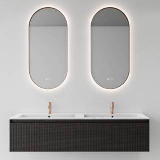 👉 Spiegelverwarming koper Spiegelcombinatie Boss & Wessing 2x Thyreos 50x100cm Ovaal Met Rand LED Verlichting Geïntegreerde 8719304613879
