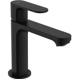 👉 Wastafelmengkraan zwart mat HansGrohe Rebris S Eengreeps 110 Met Trekwaste 4059625402283
