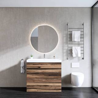 👉 Onderkastje eiken Onderkast Gliss Design Hades 2 Softclose Laden 100x84.5x45cm Ruw Natuur (wastafel keuze) 8719304613930