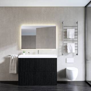 👉 Onderkastje eiken Onderkast Gliss Design Hades 2 Softclose Laden 120x84.5x45cm Houtskool (wastafel keuze) 8719304613954