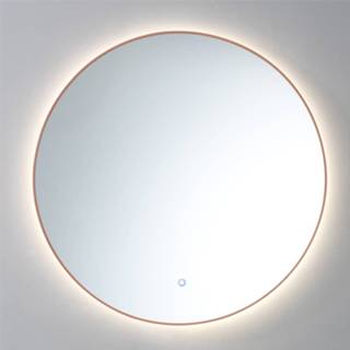 👉 Spiegel brons Sanilux Rond Met LED Verlichting 3 Kleuren Instelbaar & Dimbaar 80cm Spiegelverwarming 8719304089308