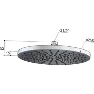 👉 Hoofddouche Geborsteld koper PVD Hotbath Mate Opbouw 25 cm 8720629192574