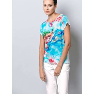 👉 Shirt wit multicolor motief vrouwen met print Alba Moda Wit,