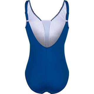 👉 Badpak kunstvezels grafisch vrouwen blauw met plooitjes voor Sunflair 4064435729994 4064435729932