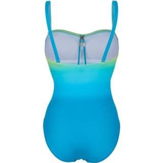 👉 Badpak kunstvezels vrouwen grafisch turkoois met mooie plooitjes voor Sunflair Turquoise 4064435728409 4064435728300