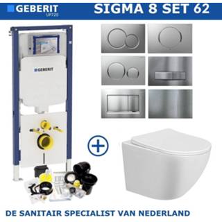 👉 Toiletset Geberit Sigma 8 (UP720) set 62 Mudo Rimless Met Drukplaat 8719304895503