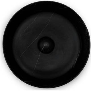 👉 Waskom zwart marmer keramiek mat Riho Marmic Rond 34,6x34,6x11,4 cm 8718374998305