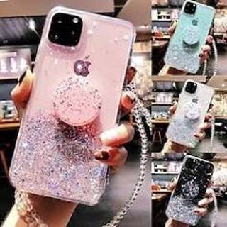 👉 XS 8 7 6 13 Telefoon hoesje Voor Apple Achterkant iPhone 12 Pro Max 11 SE 2020 X XR Mini Ringhouder Doorzichtig Glitterglans TPU miniinthebox