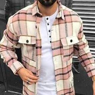 👉 Hemd roze flanellen mannen Voor heren Overhemdjack Overhemd Geruit Strijkijzer Blozend Straat Dagelijks Lange mouw Button-omlaag Kleding Basic Modieus Casual Comfortabel miniinthebox