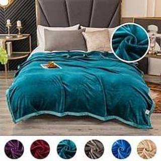 👉 Deken fluwelen Upgrade stijl melk worp pure kleur zachte dekens voor bedden woonkamer slaapkamer airconditioning bed sofa draagbare auto reizen miniinthebox