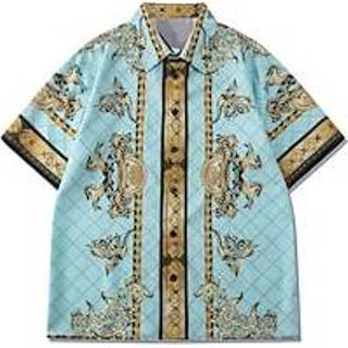👉 Herenoverhemd blauw mannen Voor heren Overhemd Hawaiiaans Bloemig Grafische prints Strijkijzer Straat Casual Korte Mouw Button-omlaag Afdrukken Kleding Tropisch Modieus Hawaii Ontwerper miniinthebox