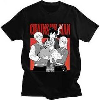 👉 Kettingzaag polyester mannen vrouwen Geinspireerd door Man Stroom Denji Pochita T-Shirt Anime Cartoon Klassiek Street Style Voor heren Dames Uniseks Volwassenen Heet stempelen 100% miniinthebox