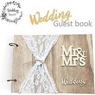 👉 Fotolijst houten Diy nieuwe mr en mrs mrmrs bruiloftsgasten loggen in op dit signeerboek voor bruiloften van 20 pagina's miniinthebox